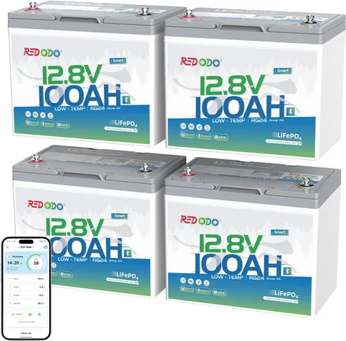 Miniatura 36 de Redodo Paquete de 3 baterías de litio de 12 V 100 Ah Grupo 24, ciclo profundo de 1280 Wh con BMS de 100 A, batería recargable de litio de más
