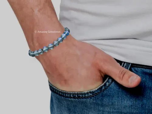 Miniatura 257 de Amazing Gemstone Pulsera de cristal para mujeres y hombres, pulsera de cristal curativo de protección, pulsera elástica con cuentas de piedras