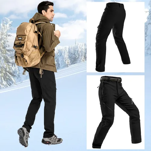 Miniatura 4 de Toomett Snow Pants Men ski Waterproof Hiking Insulated Fleece Lined Winter Outdoor Softshell Cargo Pants