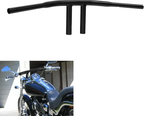 Miniatura 7 de TCT-MOTORPARTS Negro 8 "Rise 1 1/4 '' Fat T-Bar Manillar Ajuste Para Harley Dyna Wide Glide Fat Bob