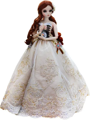 Miniatura 5 de UCanaan BJD Muñeca, Muñecas SD 1/3 de 24 pulgadas, 18 muñecas articuladas con bolas, juguetes para armar con atuendo, zapatos, peluca, cabello