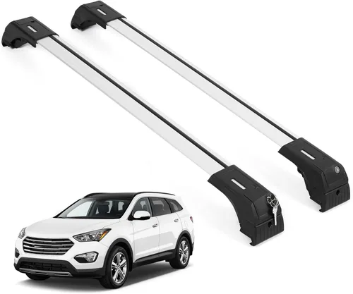 Miniatura 22 de ERKUL Barras Transversales de Techo para Hyundai Santa Fe 2013-2018 Barras Transversales de Aluminio con Cerradura Antirrobo para Techo Negro