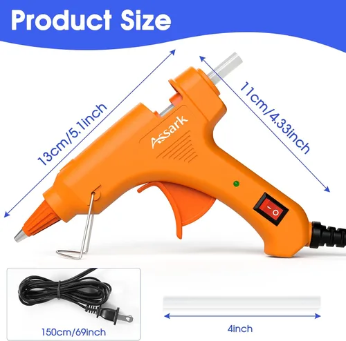 Miniatura 8 de Kit de pistola de pegamento caliente con 30 barras de pegamento (130 mm x 7 mm), precalentamiento rápido, alta temperatura para manualidades