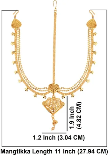 Miniatura 4 de Efulgenz Indian Bollywood Vintage Mange Tikka Crystal Kundan Head Chain Bridal Wedding Jewelry Hair Accessories