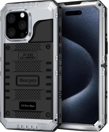 Miniatura 18 de Beasyjoy Funda de Metal para iPhone SE 2022/2020/8/7, Funda Impermeable Resistente con Protector de Pantalla, Protección de Cuerpo Completo Grado