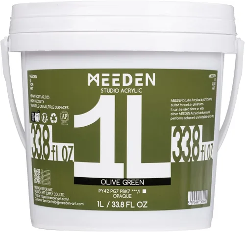 Miniatura 23 de MEEDEN Pintura acrílica blanca de titanio: 1 l/33.8 oz pinturas acrílicas brillantes de cuerpo pesado - Pintura blanca gruesa para lienzo, Blanco