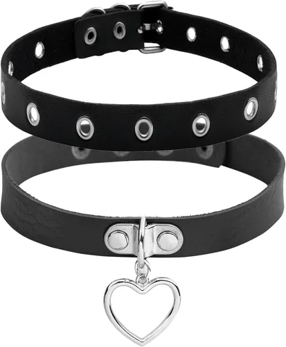Miniatura 13 de Eigso - Gargantilla vintage de cuero sintético con remaches y picos, estilo punk, gótico, ajustable