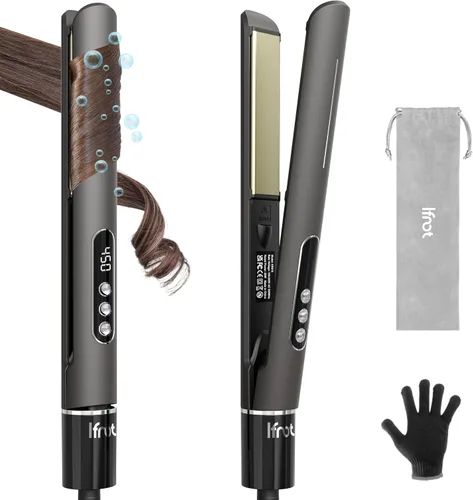 Miniatura 7 de IFNOT Plancha plana 2 en 1, iones negativos de cerámica para alisar el cabello de las mujeres, cabello sin encrespamiento, calentamiento rápido