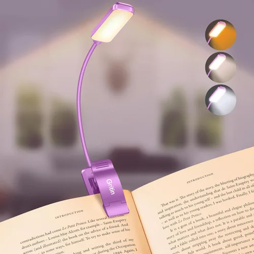 Miniatura 11 de Gritin Luz de Lectura Recargable de 9 LED para Leer en la Cama - Cuidado de los Ojos 3 Temperaturas de Color, Brillo de Atenuación Continua, 80