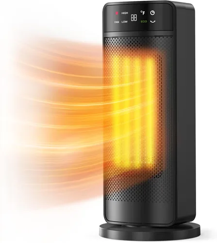 Miniatura 2 de Calentadores de espacio de 1500 W para uso en interiores, calentador eléctrico de cerámica PTC de calentamiento rápido con control remoto, ECO