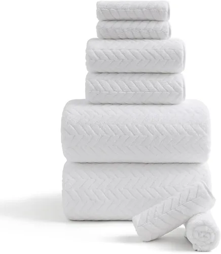 Miniatura 22 de Ferdilan - Juego de 4 toallas de baño grandes de 35 x 70 pulgadas, 600 GSM, ultra suaves y absorbentes, para silla de baño, color negro, toallas