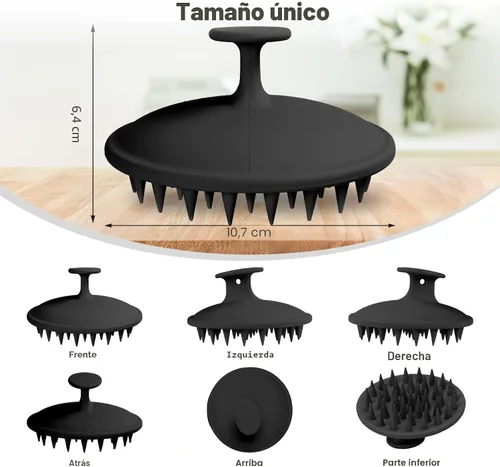 Miniatura 2 de Meartchy Cepillo de champú y masajeador de cuero cabelludo de silicona, cepillo para el cuero cabelludo para el crecimiento del cabello