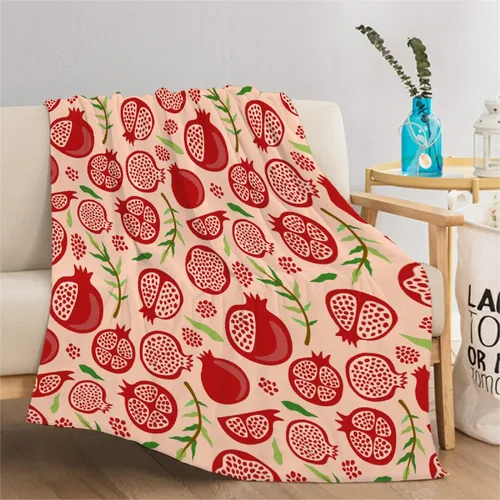 Miniatura 9 de Manta de granada para regalo, manta de franela suave con impresión artística para sofá, cama, silla, práctica portátil, universal, XS de 30 x 40