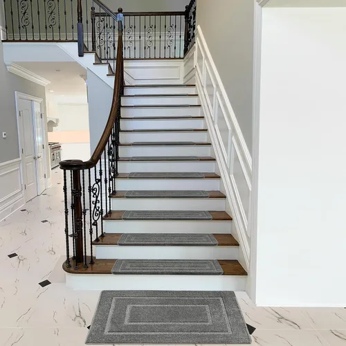 Miniatura 2 de PURE ERA Bullnose - Juego de peldaños de alfombra para escaleras, sin cinta, antideslizante, protectores de escaleras para interiores, alfombras