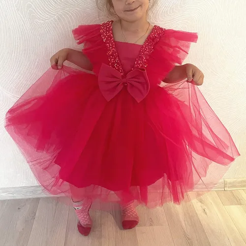 Miniatura 7 de NNJXD Vestido de princesa para niña, vestido de tul para fiesta de boda