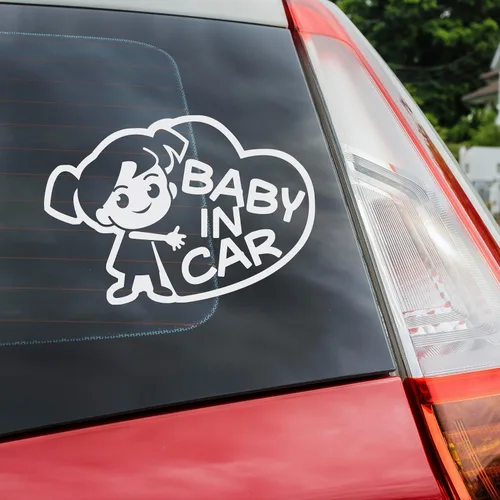 Miniatura 15 de Cartel de bebé a bordo – Divertido adhesivo para automóviles – Mantén a tu pequeño seguro con esta calcomanía de bebé en coche – Adhesivo