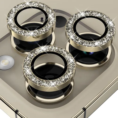 Miniatura 36 de YWXTW Diseñado para iPhone 14 Pro/iPhone 14 Pro Max Protector de Lente de Cámara Brillante, [Nuevo Diseño con Purpurina] Vidrio Templado de Metal
