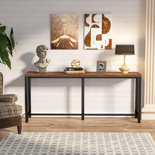 Miniatura 5 de Tribesigns - Mesa de consola extralarga de 70.9 pulgadas detrás del sofá, mesa de sofá de fácil montaje para espacios pequeños de sala de estar