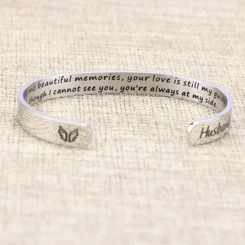 Miniatura 4 de JoycuFF Regalos conmemorativos por la pérdida de mamá papá en memoria de joyas, pulsera de condolencia, brazalete de duelo, mensaje secreto grabado