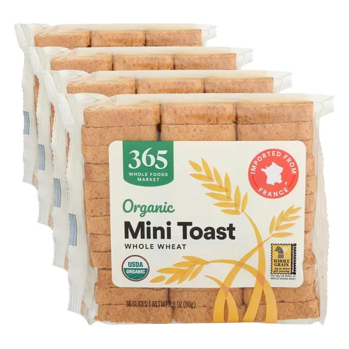 Miniatura 8 de 365 by Whole Foods Market, Mini tostadas orgánicas de trigo integral, vegano, 2.8 onzas