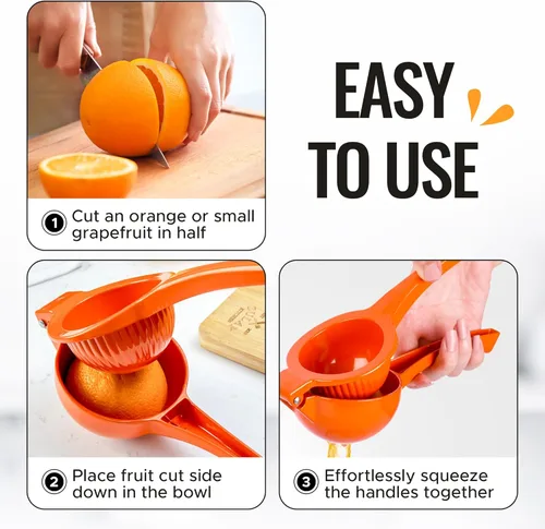 Miniatura 9 de Zulay - Exprimidor de naranja de metal de alta calidad, exprimidor de cítricos, prensa manual para extraer la mayor cantidad de jugo posible