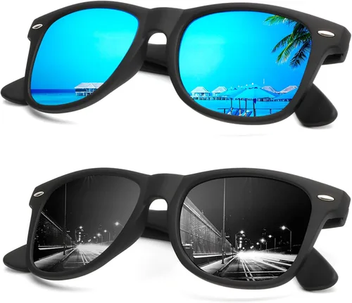 Miniatura 47 de KALIYADI - Gafas de sol polarizadas para hombres y mujeres unisex, marco semirretráctil, estilo retro, para conducir, con bloqueo UV