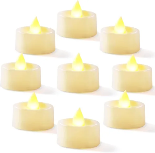 Miniatura 12 de Homemory - Paquete de 12 velas votivas LED sin llama, velas de té que funcionan con pilas, más de 200 horas de velas eléctricas falsas, TeaLights