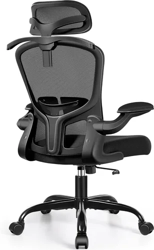 Miniatura 9 de FelixKing Silla de Oficina Ergonómica Silla de Escritorio con Reposacabezas, Silla de Escritorio de Respaldo Alto con Soporte Lumbar Ajustable y Gris