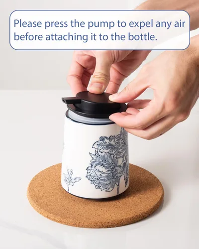 Miniatura 7 de Dispensador de jabón de manos para baño, dispensador de loción de cerámica, accesorios de baño chinoiserie, flores y ramas azules y blancas
