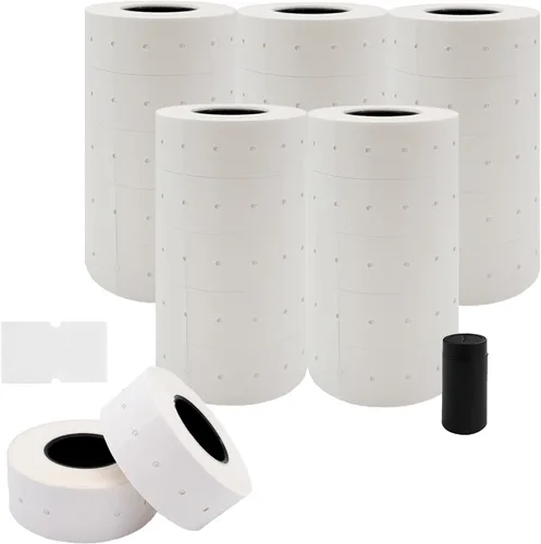 Miniatura 32 de Motex 1 línea en blanco - 10,000 etiquetas verdes en blanco para pistolas de precio y fecha, compatibles con MX-5500 y pistolas Perco de 1 línea