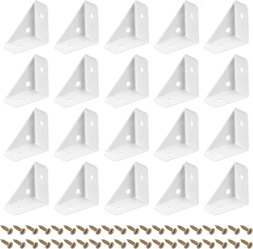 Miniatura 11 de uxcell 20 soportes de esquina angulares de 1.496 pulgadas x 1.496 pulgadas, soportes de acero laminado en frío con tornillos para borde de Negro