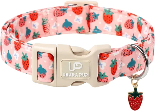 Miniatura 27 de Collar de perro de algodón de dinosaurio con hebilla de metal, collar de regalo para niñas o niños pequeños, medianos y grandes, lindos collares