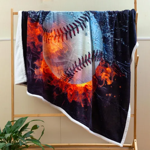 Miniatura 3 de Sviuse Manta de béisbol con estampado de bolas de béisbol, regalos para niños y adultos, artículos deportivos para amantes del sóftbol, manta suave