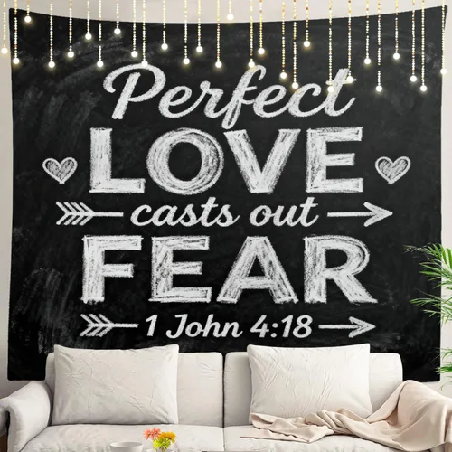 Miniatura 85 de Shrahala Tapiz de pared cristiano con palabras blancas, palabras de Navidad, escuela, Jesús, Biblia, adoración de la Biblia, tapiz grande