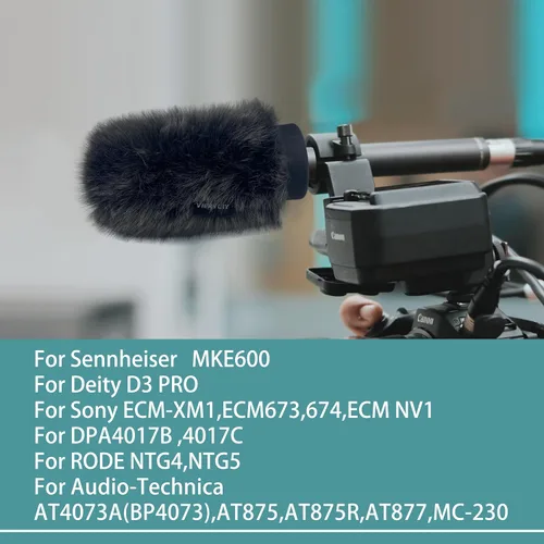 Miniatura 3 de Micrófono Wind Muff Pop Filter Para Sennheir MKE600 Cubierta de micrófono de escopeta parabrisas Deadcat para Rode Ntg4 NTG5 escudo Auriculares