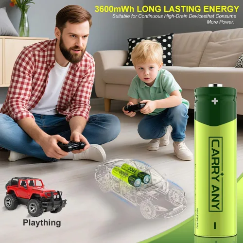 Miniatura 6 de Paquete de 4 baterías recargables AA de litio, baterías AA recargables de alta capacidad de 1.5 V, 3600 mWh, baterías de iones de litio Doubel A