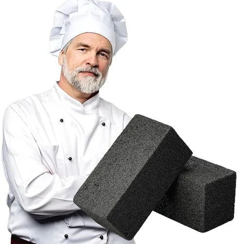Miniatura 6 de Parrilla de piedra pómez de grado comercial de 8 x 4 x 3.5 pulgadas, parrilla de hierro fundido para ahumar limpia, parrilla de hierro