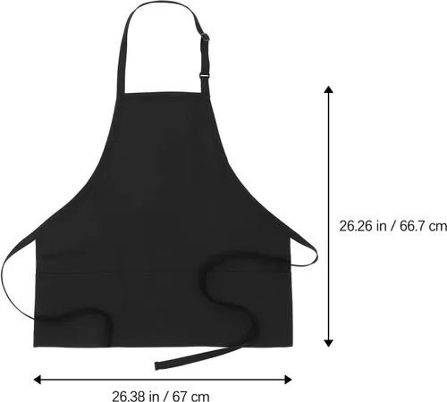 Miniatura 2 de COLLBATH Delantal de servidor impermeable con bolsillos para hombres y mujeres, delantal negro de cosmetología y chef para cocina y pintura