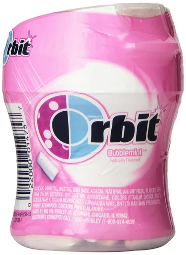 Miniatura 2 de Orbit - Vasos de goma de mascar de burbujas, menta burbuja, botella de 55 piezas, 2.7 onzas (paquete de 6)