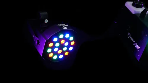 Miniatura 8 de Rockville RockPAR50 24W LED RGB Par puede lavar la luz con DMX, modo activado por sonido, cadena de margarita de potencia, soporte doble para DJs e