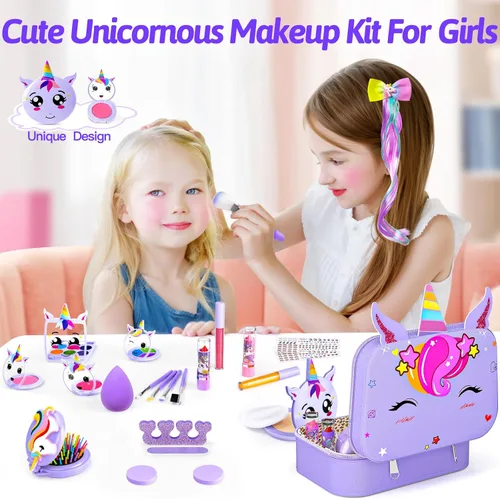 Miniatura 2 de Kit de maquillaje para niñas pequeñas, maquillaje de simulación para niños, juego de maquillaje de princesa, juguete para niños, juego de cosméticos