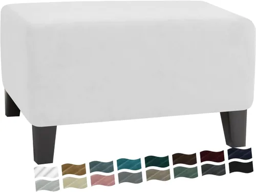 Miniatura 9 de MAXIJIN Funda Otomana de Terciopelo Cubierta Rectangular Elástica Cubiertas de Otomano Cuadradas Funda Rectangular Lavable para Taburete de Pie