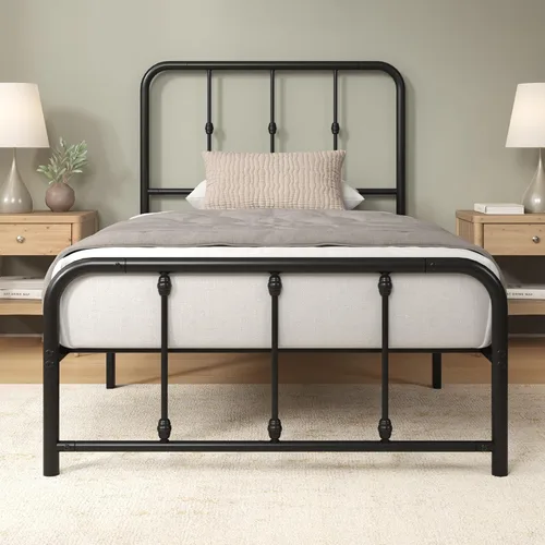 Miniatura 19 de Zinus Leonardo - Marco de cama de plataforma de metal, cabecero y estribo estilo victoriano, base de cama resistente, amplio espacio debajo