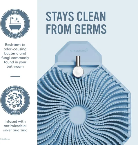 Miniatura 2 de Sud Scrub® Gancho de ducha antimicrobiano, ganchos autoadhesivos para pared de ducha, ganchos de pared extraíbles resistentes, ganchos para colgar