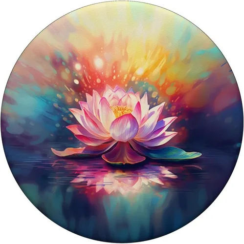 Miniatura 3 de PopSockets de acuarela de meditación de yoga de flor de loto PopGrip intercambiable