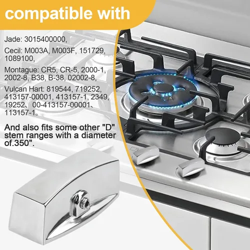 Miniatura 3 de Pomo de válvula de rango para estufa de gas de cocina, perilla de control de panel de placa de horno, compatible con interfaz de aire en forma de D