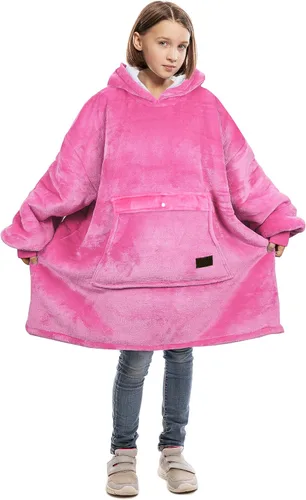 Miniatura 10 de Catalonia Sudadera tipo manta con capucha para niños, sudadera de sherpa extragrande para adolescentes jóvenes, idea de regalo Perro- Niños