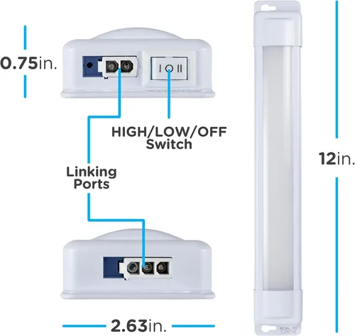 Miniatura 3 de GE - Barra de luz LED fina de alta calidad para debajo del clóset, 12 pulgadas, enchufable, convertible a cable directo, enlazable, 38845, 40.00watts
