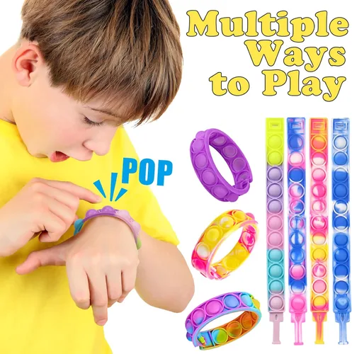 Miniatura 2 de 40 pulseras de juguetes para ansiedad, recuerdos de fiesta de Navidad, pulseras de burbujas, juguetes sensoriales para aliviar el estrés