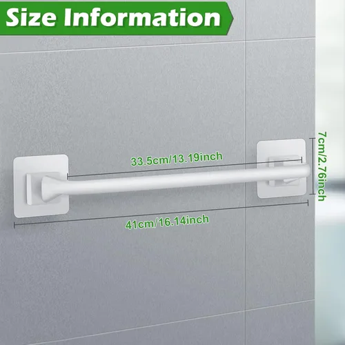 Miniatura 2 de Liitrton Toallero autoadhesivo sin taladro, colgador de toallas de mano para baño y cocina, almacenamiento automático (L, blanco)
